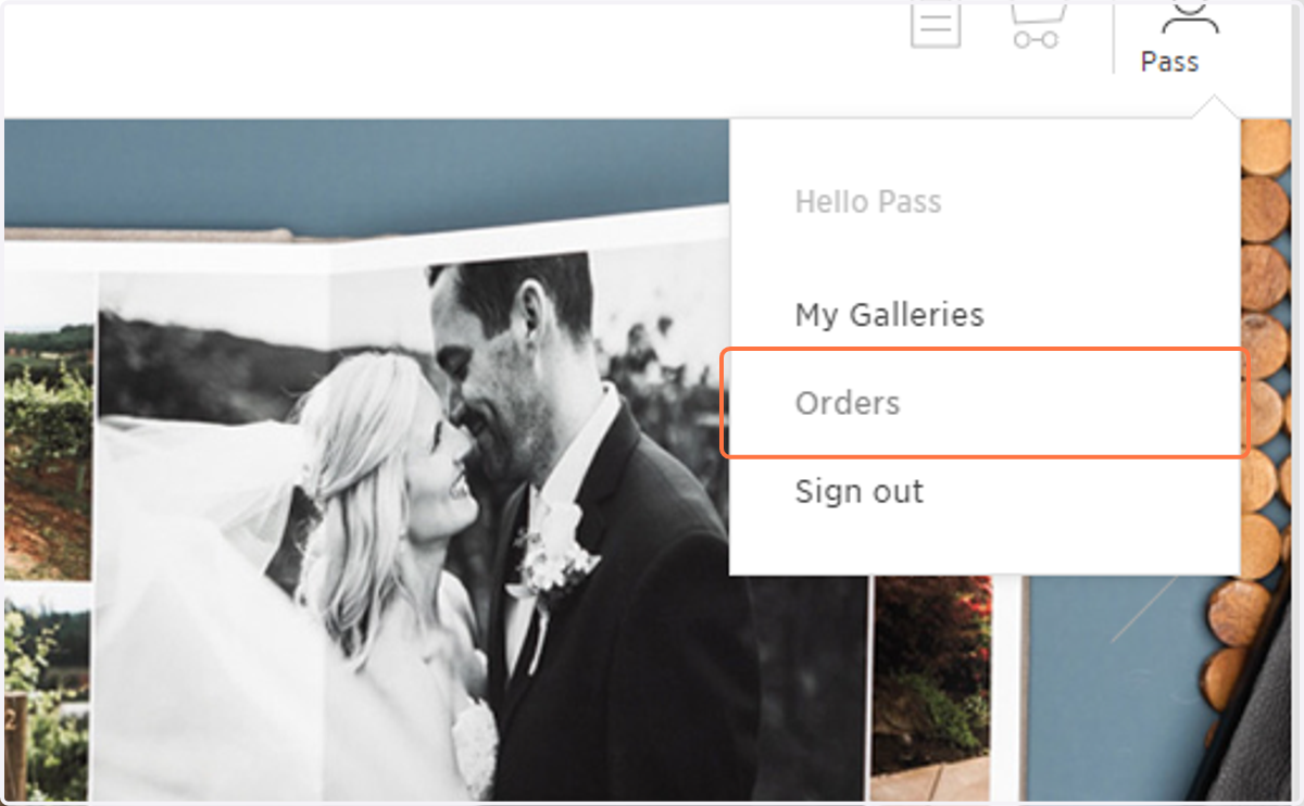 Locate the order under the "Orders" tab in your profile.