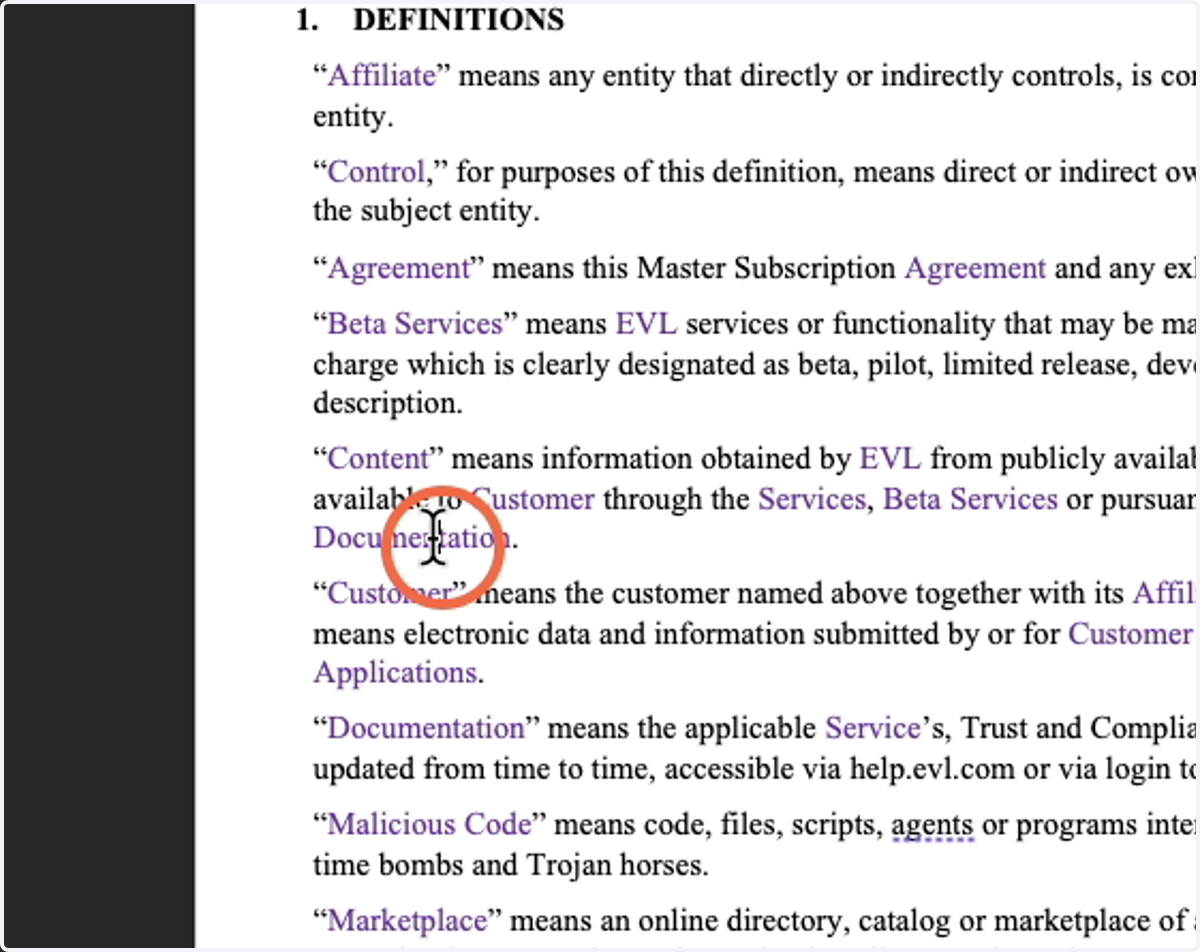 Purple Words - Definitions and Cross References