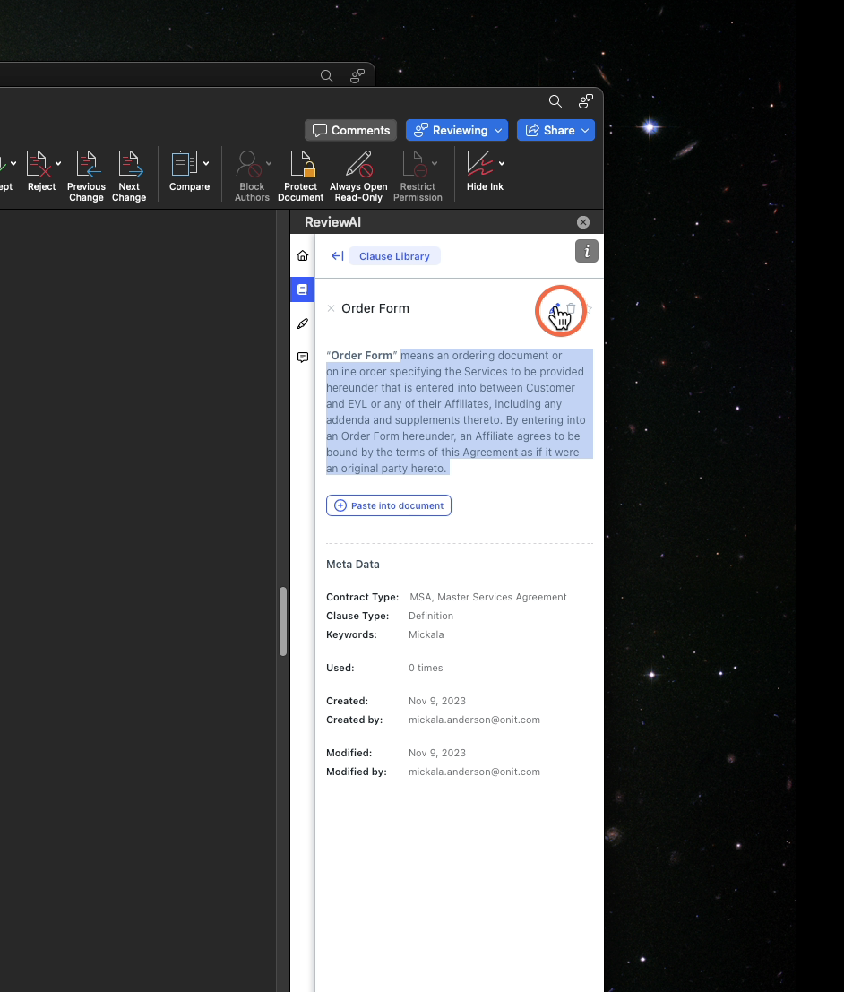 Edit Clauses by Clicking the Pencil