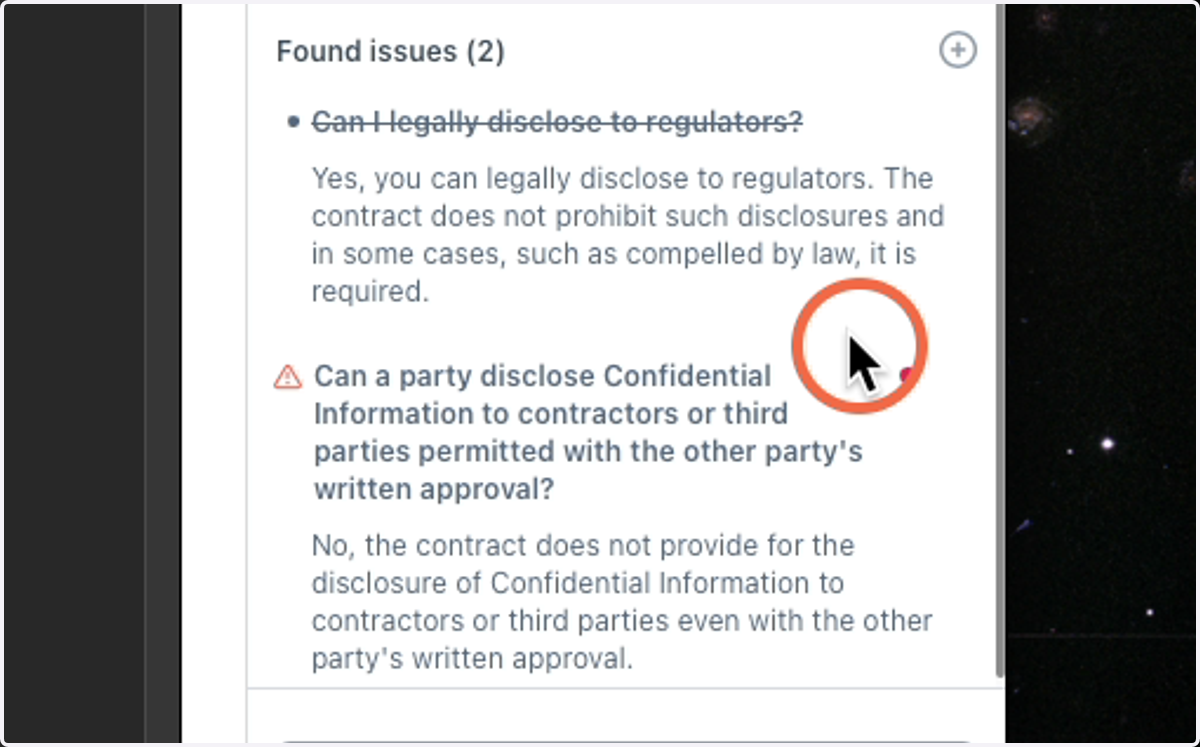 Details: Found Issues - Question
