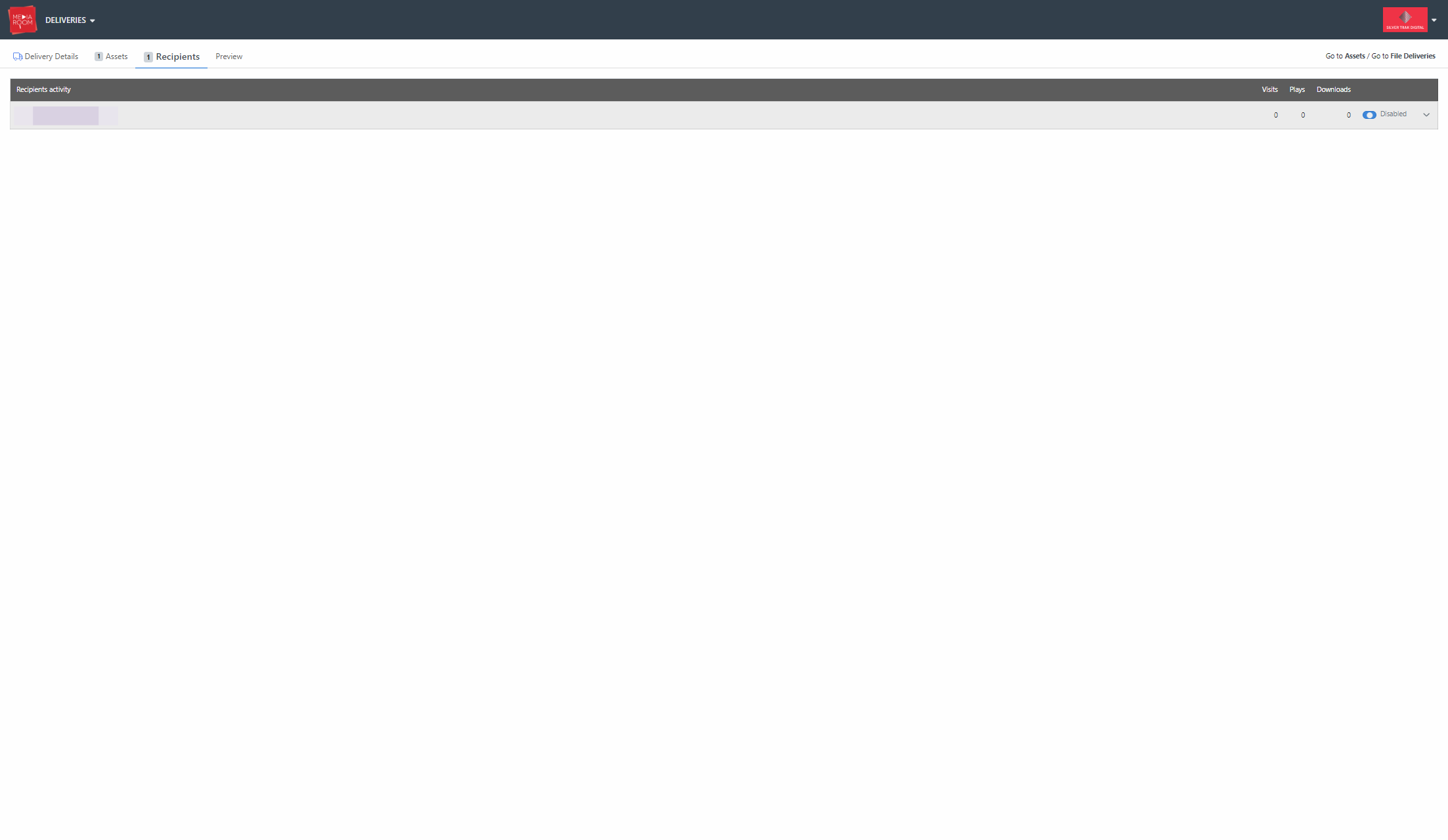 Amend the blue toggle button to "Disabled". This is located on the right side of the "Recipient Activity" box