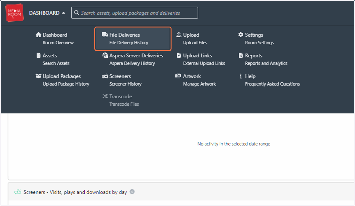 To disable a particular recipient's access to a file delivery, click on File Deliveries…