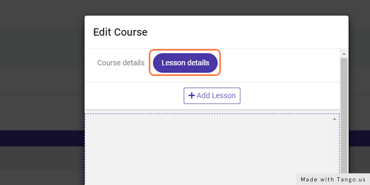 Click on Lesson details to build the curriculum 