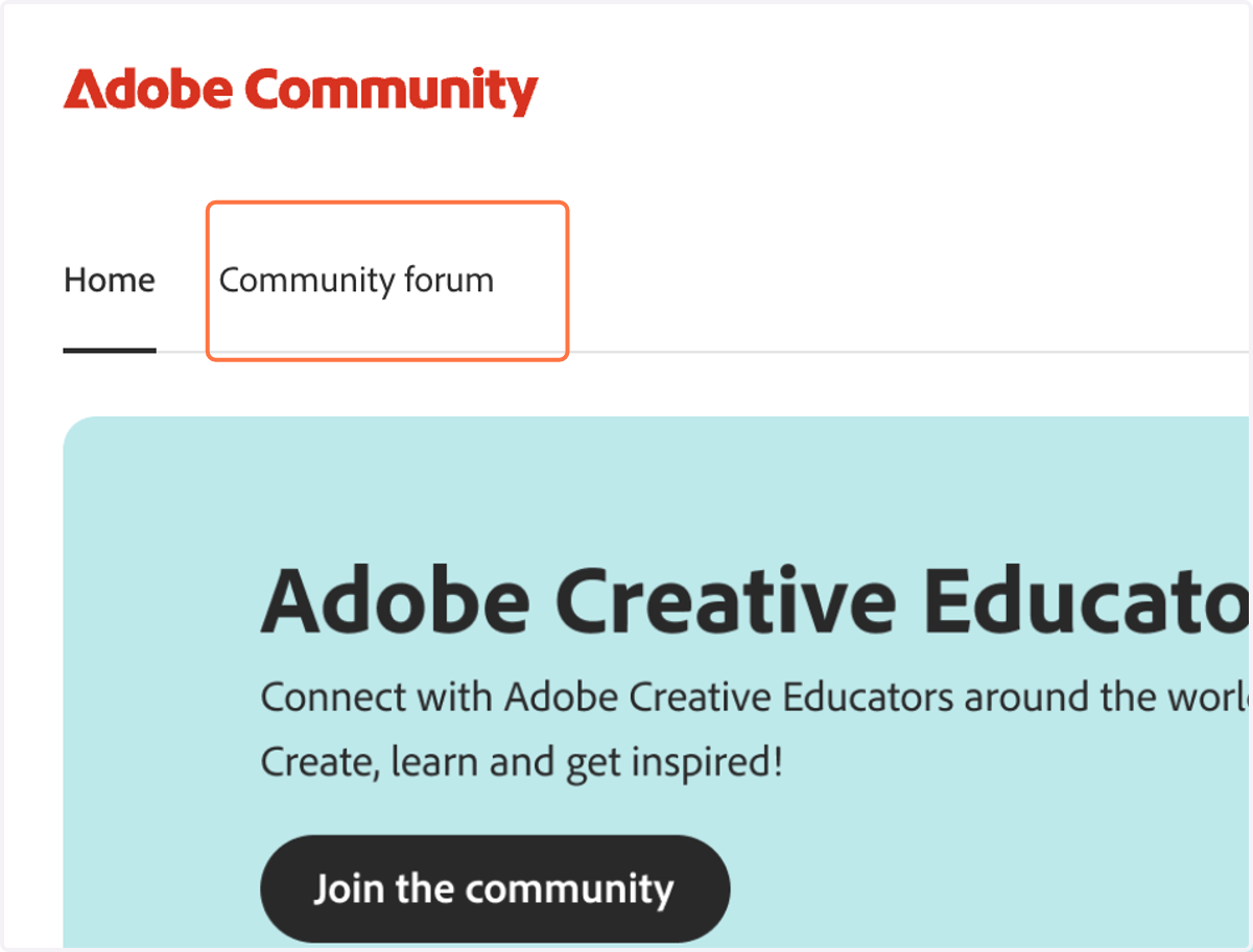 Click on Community forum