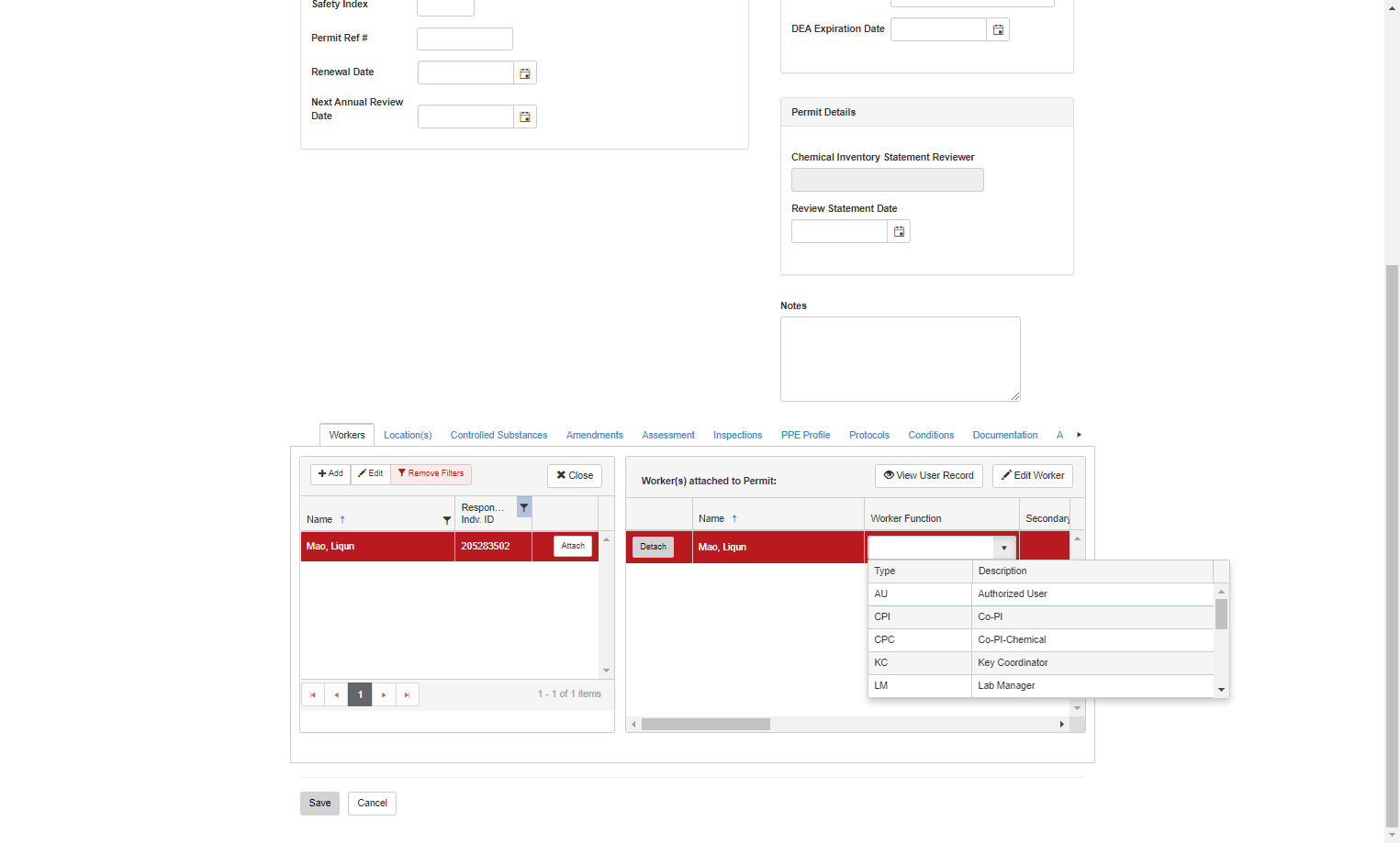 Select the worker's function.