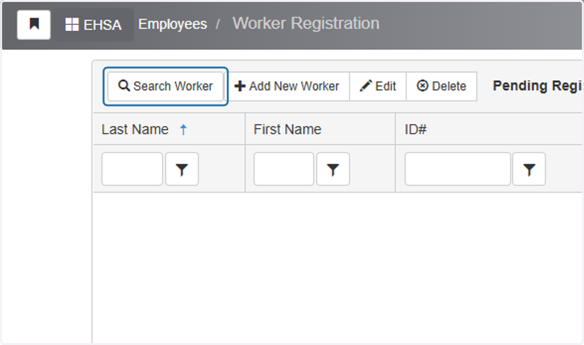 Click on Search Worker