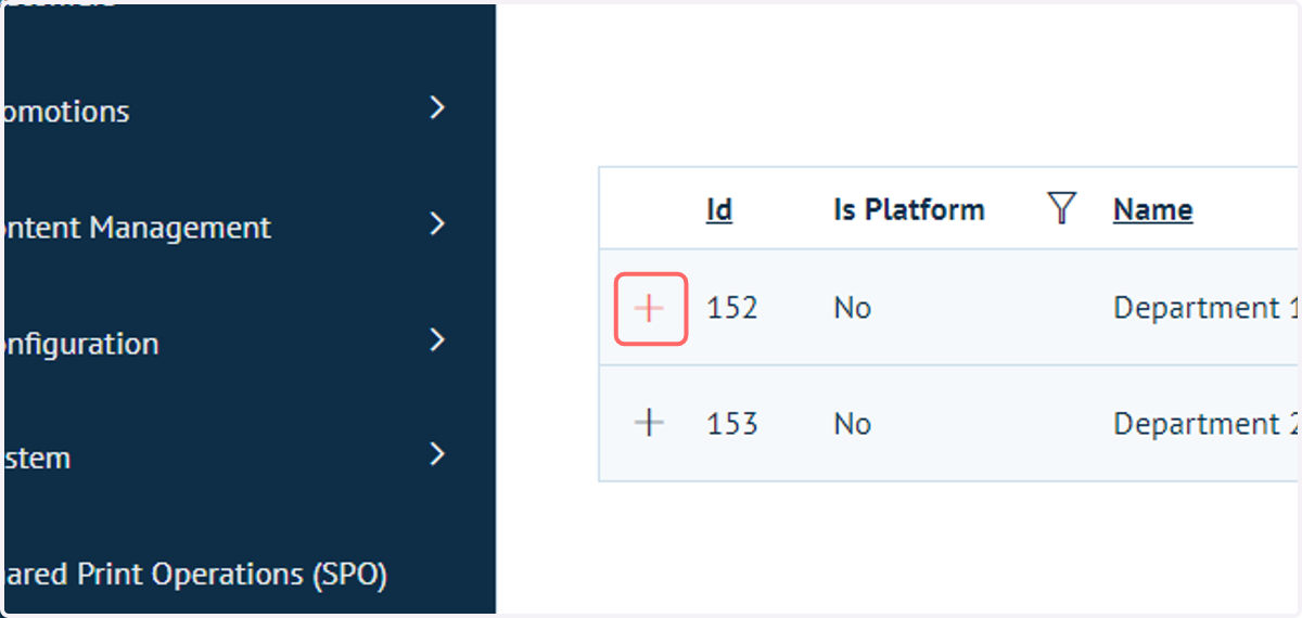 Click on the '+' icon to expand