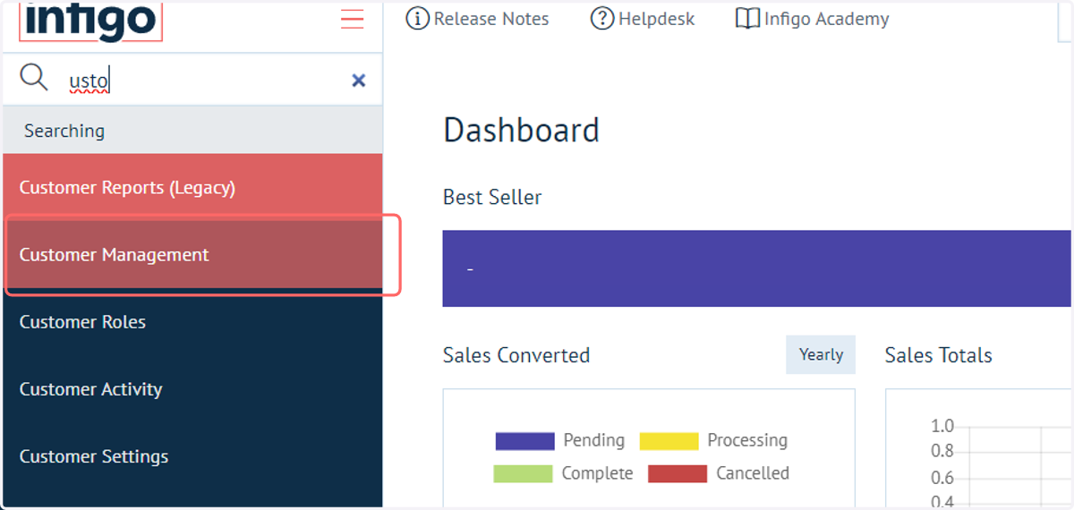 Click on Customer Management