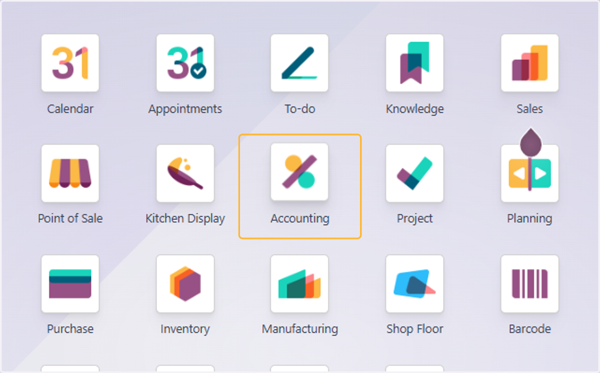 Click on Accounting