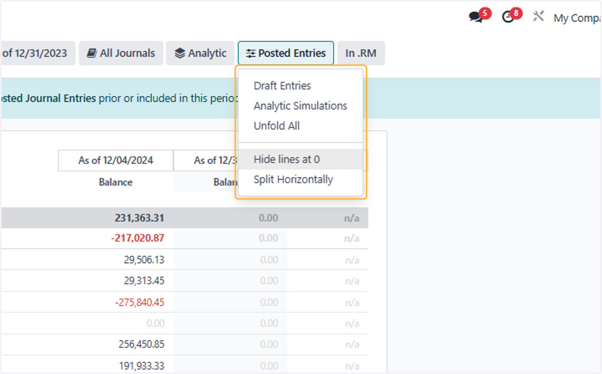 Click on Draft Entries…