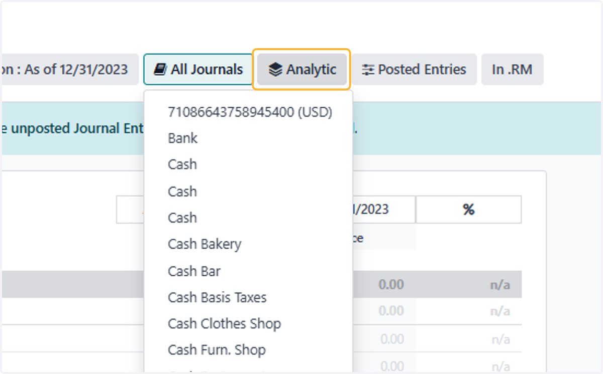 Click on Analytic
