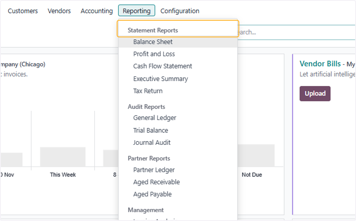 Click on Statement Reports…