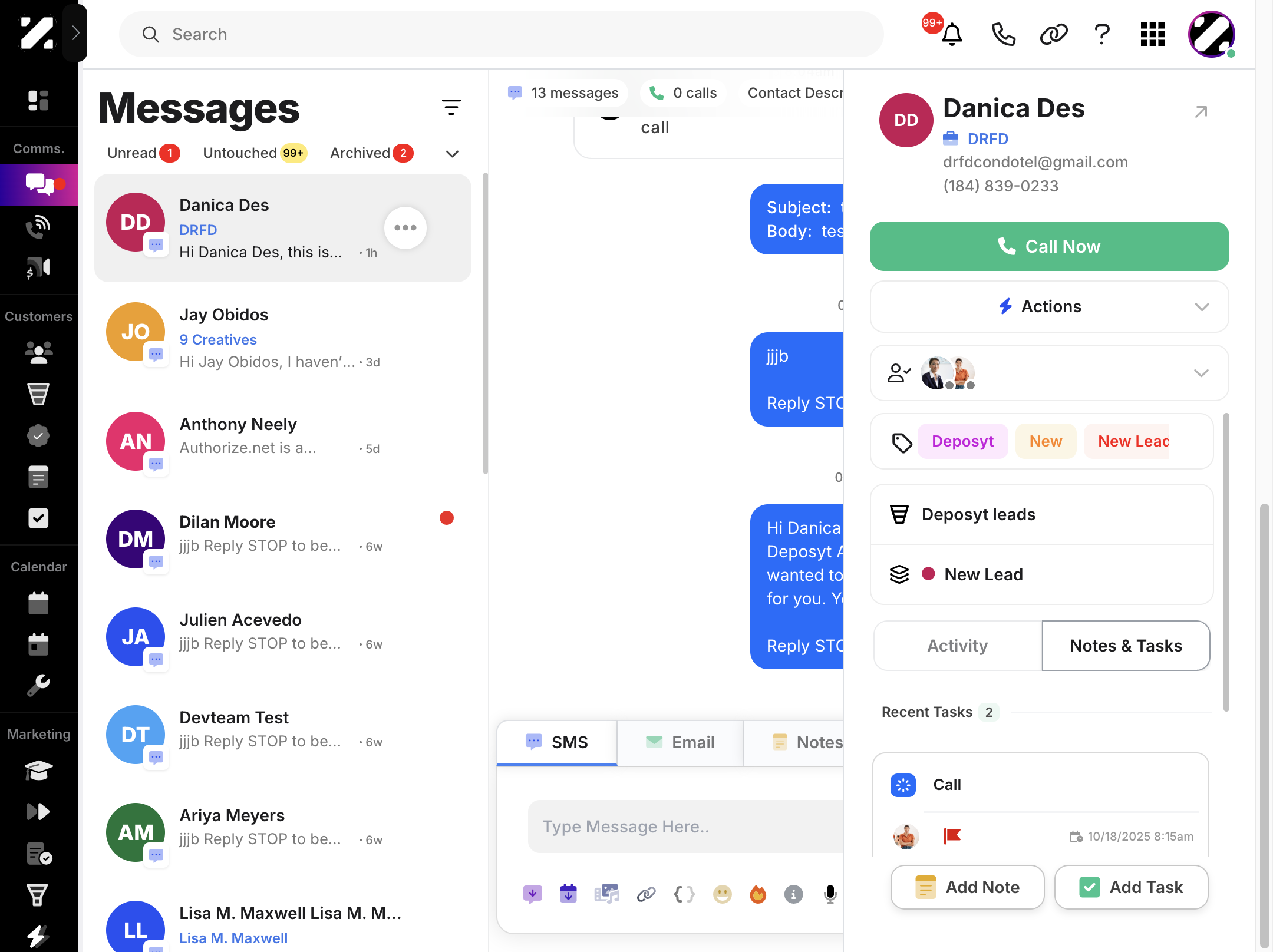 Step 2: Select a message, then click on it.