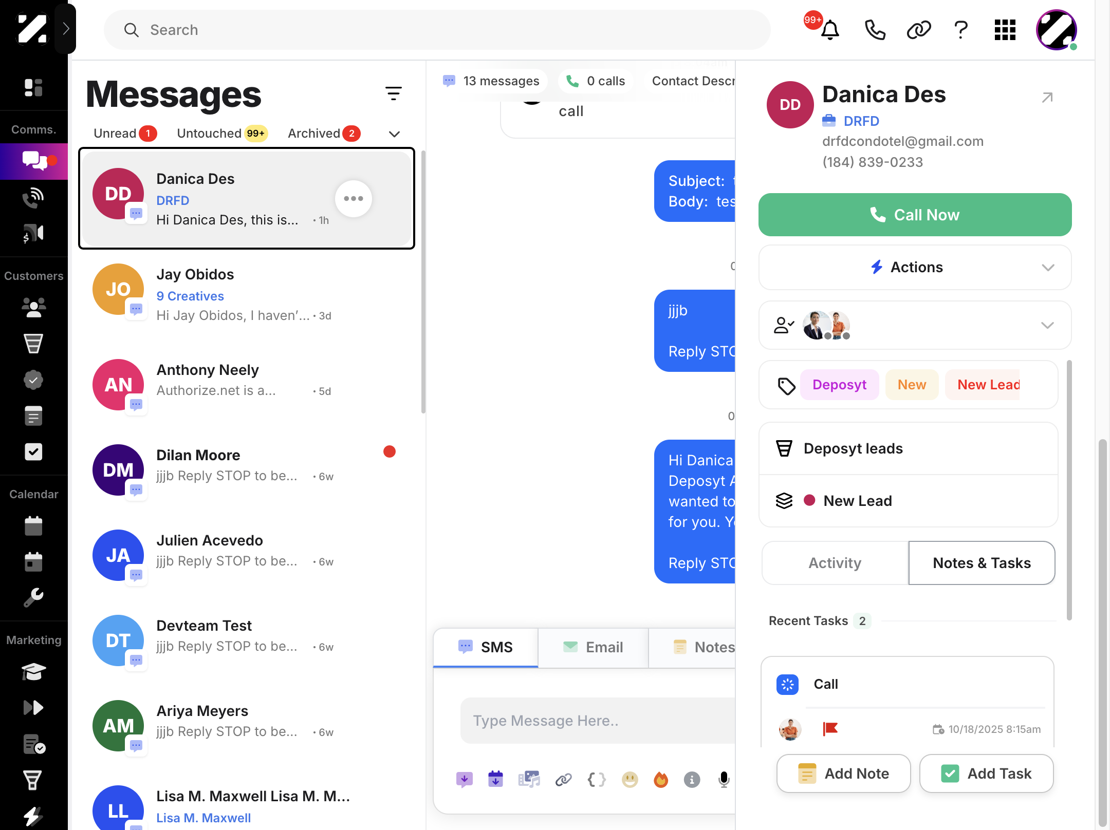 Step 2: Select a message, then click on it.
