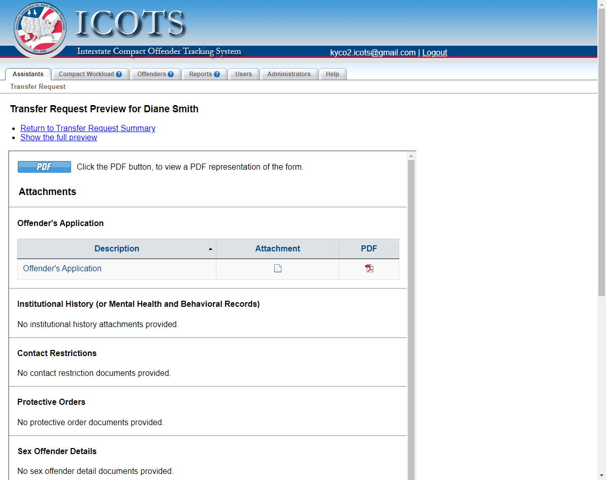 Once reviewed, click 'Return to Transfer Request Summary'