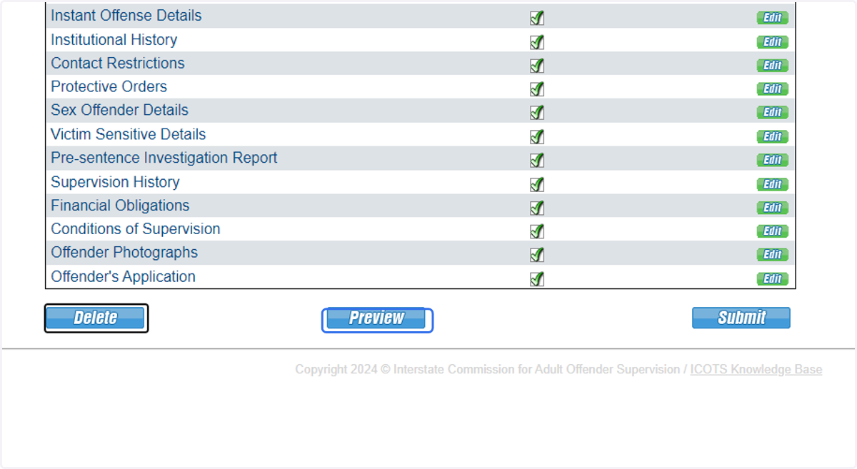 Proceed through the remaining topics. Once complete, be sure to Preview prior to submission