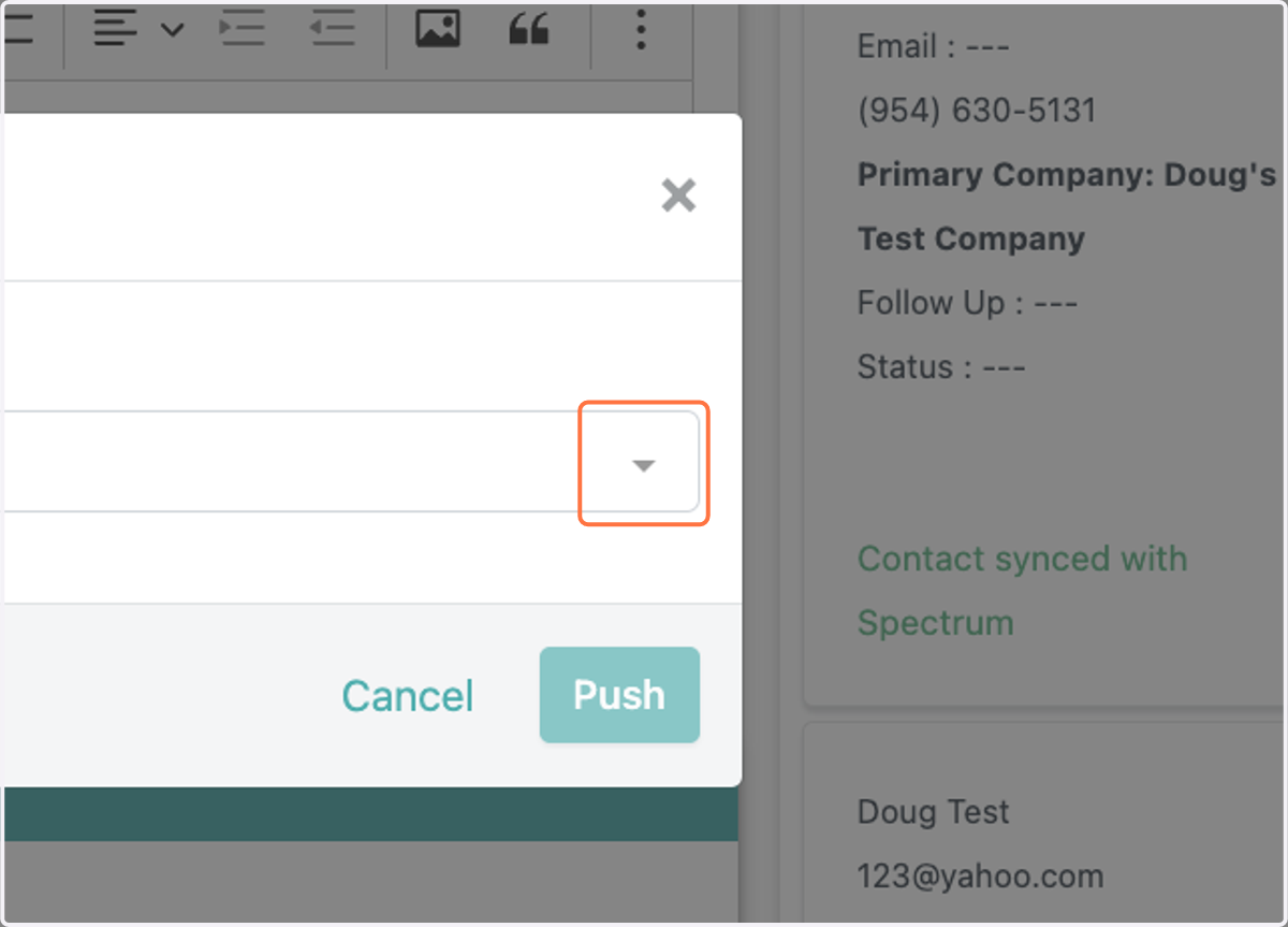 Click on Connect/Push…