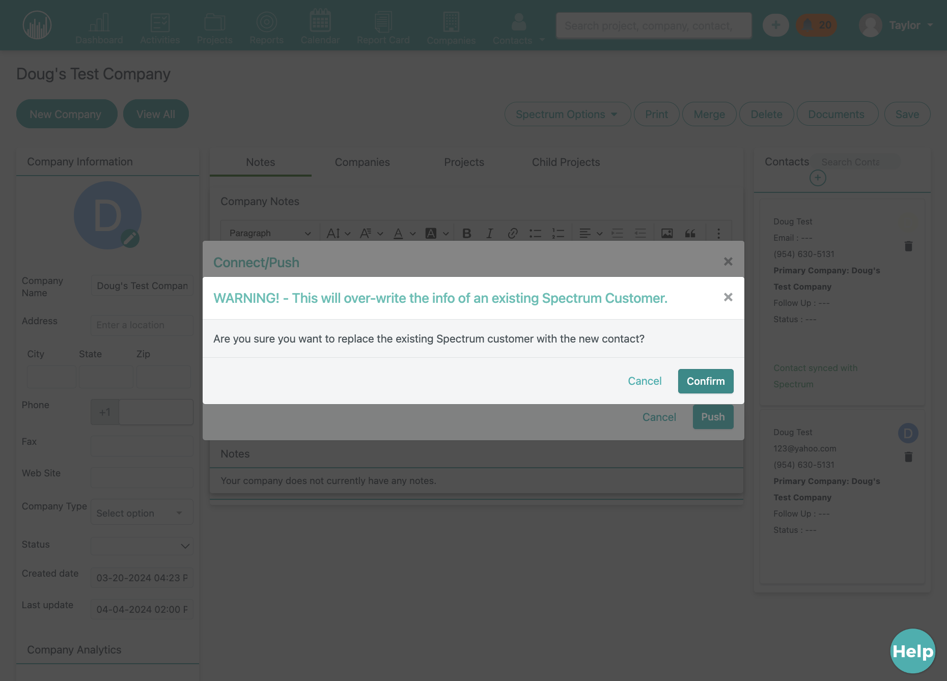 Click on Confirm