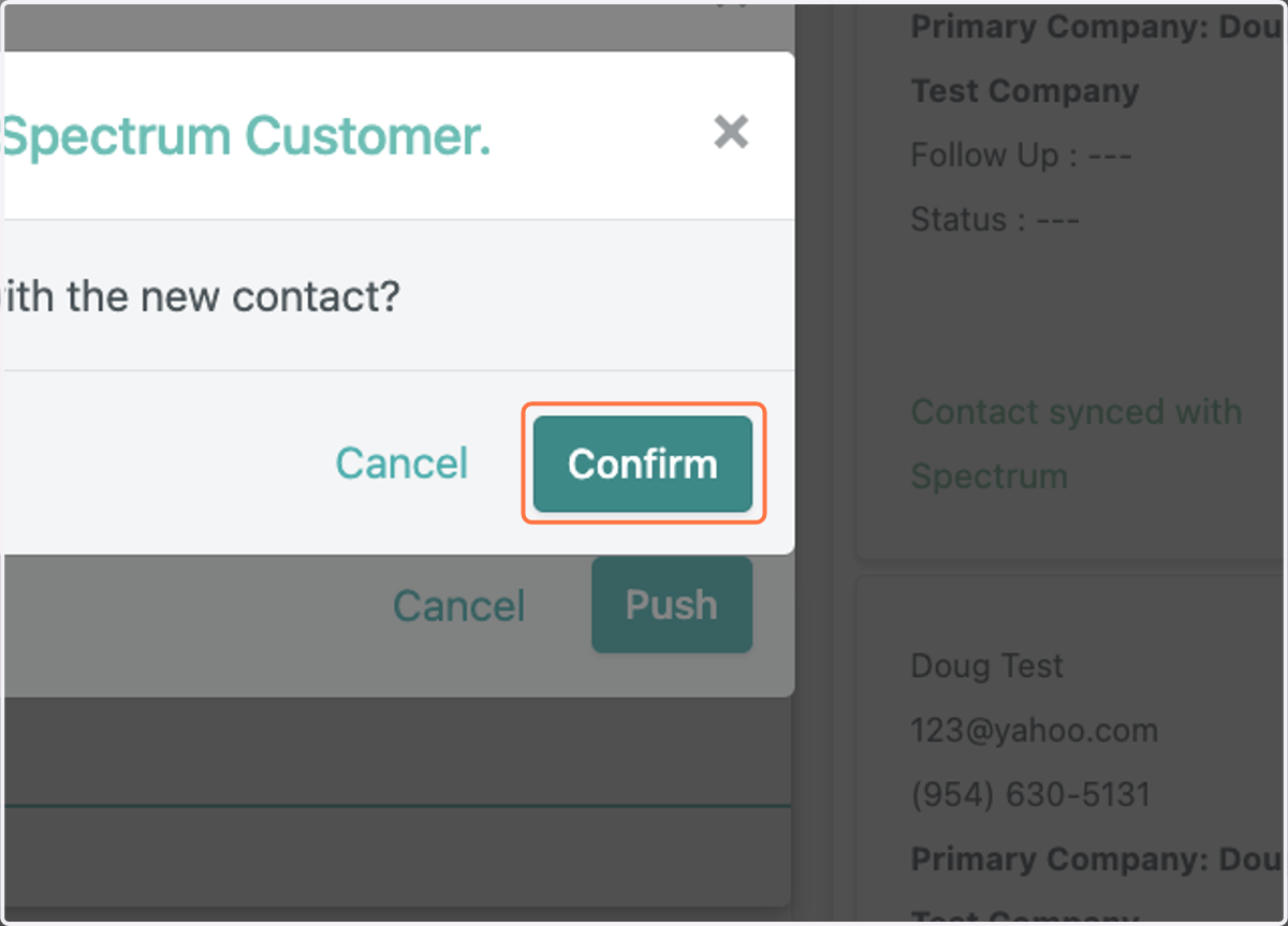 Click on Confirm