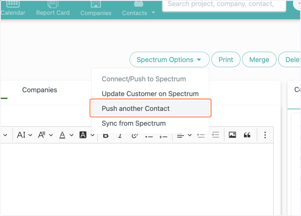 Click on Push another Contact
