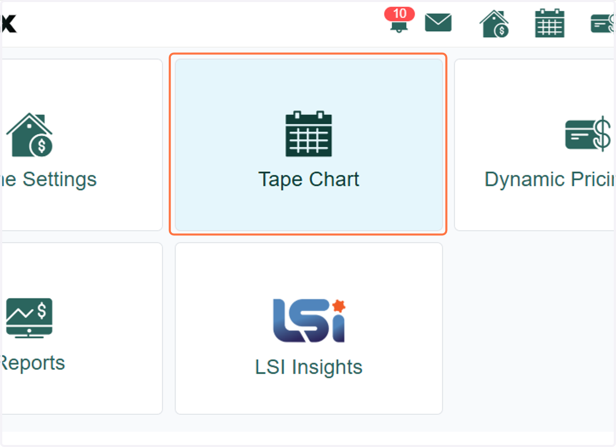 From the RevMax homepage, click on Tape Chart