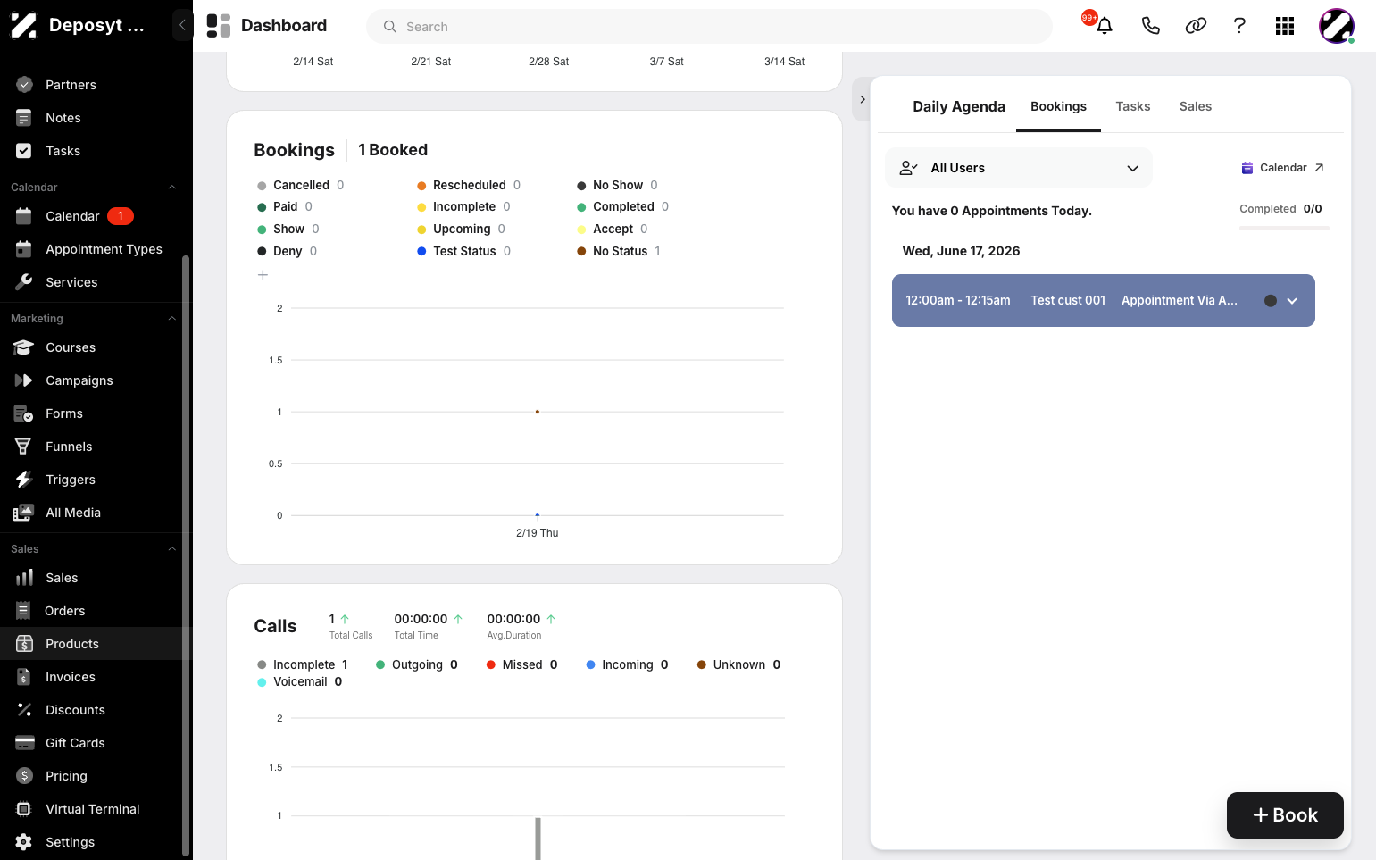 Step 1: On your Dashboard, navigate to the Products tab under the Sales section.