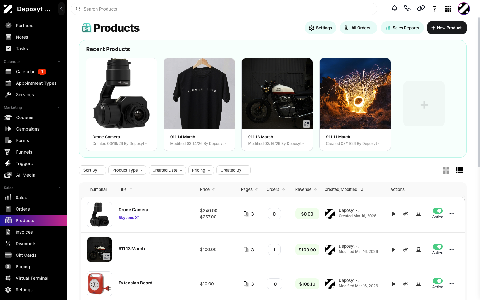 Step 2: You will then be navigated to the Products tab. 