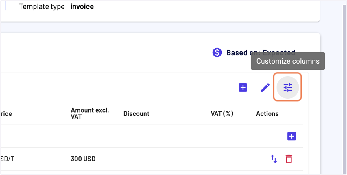 And you can personalize the columns by clicking no "Customize columns" button