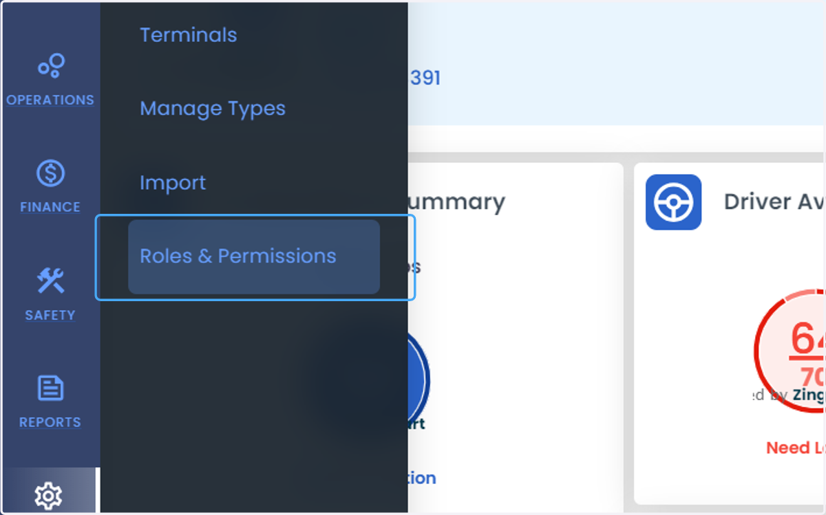 Click on Roles & Permissions
