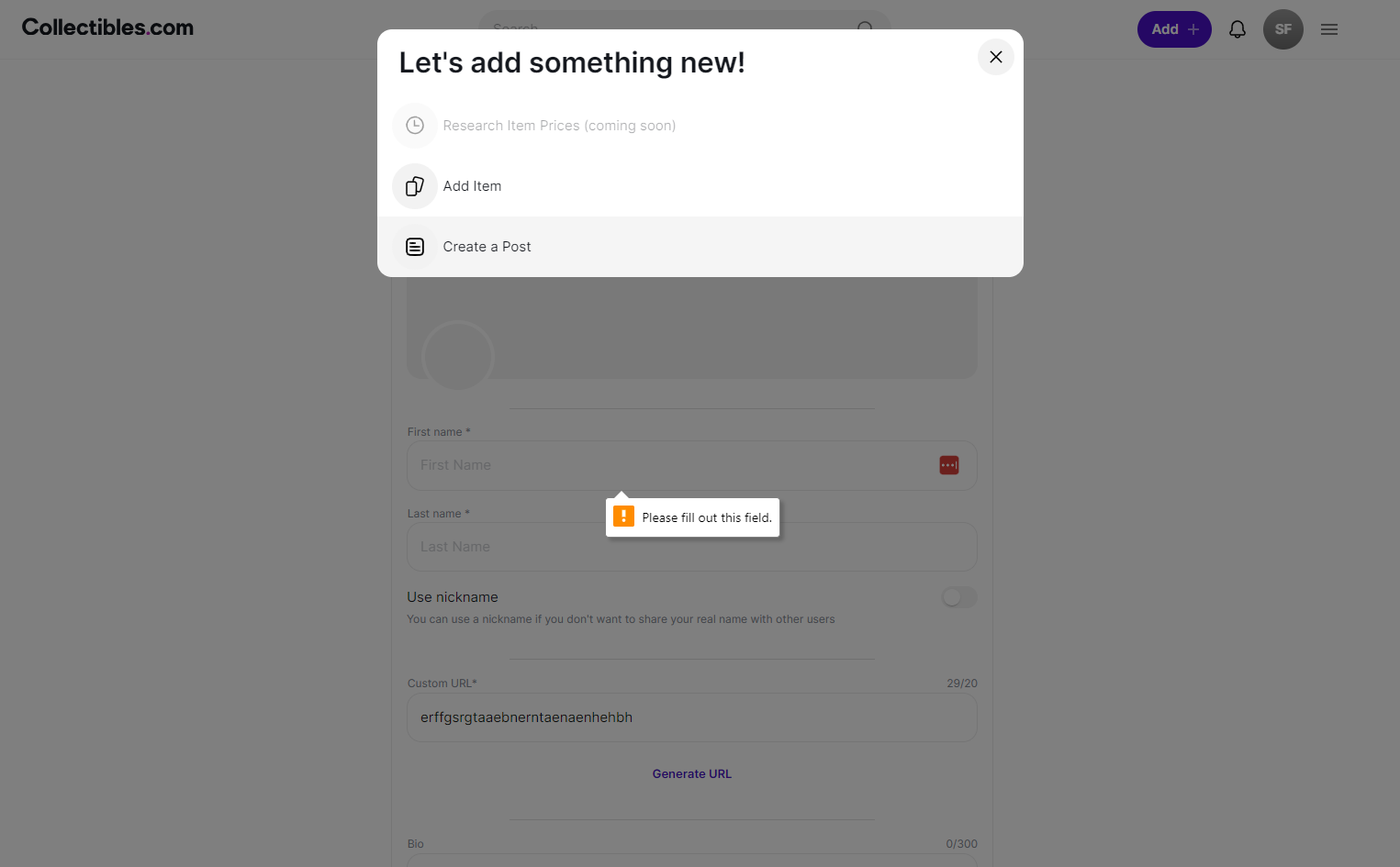 Click on Create a Post