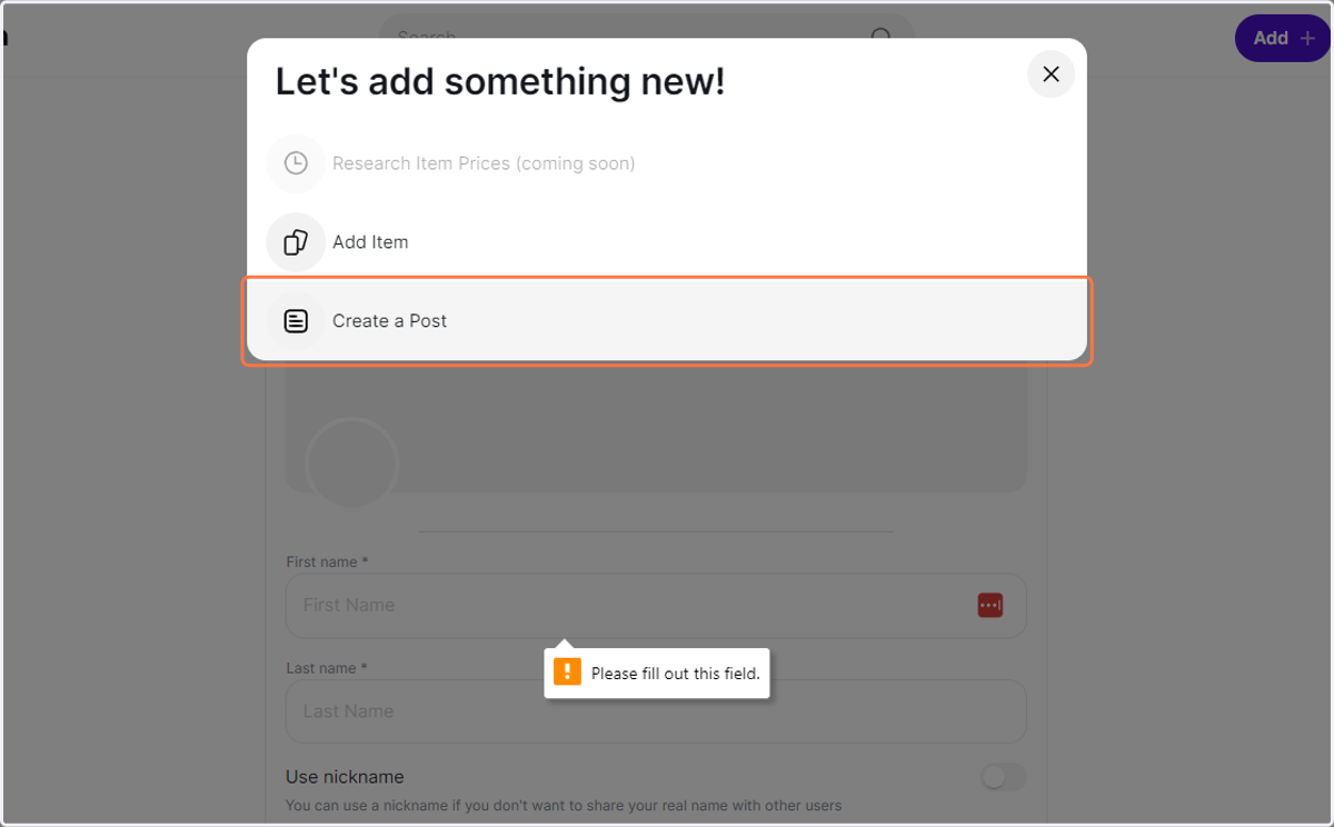 Click on Create a Post