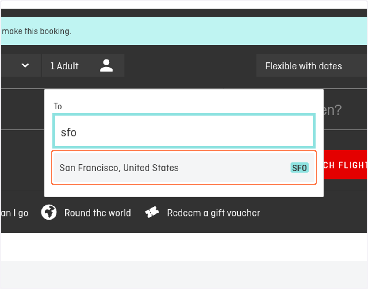 Click on San Francisco, United States, SFO