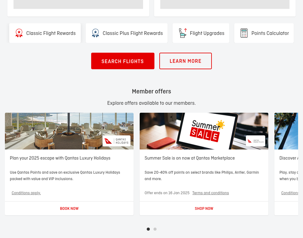 Click on Classic Flight Rewards