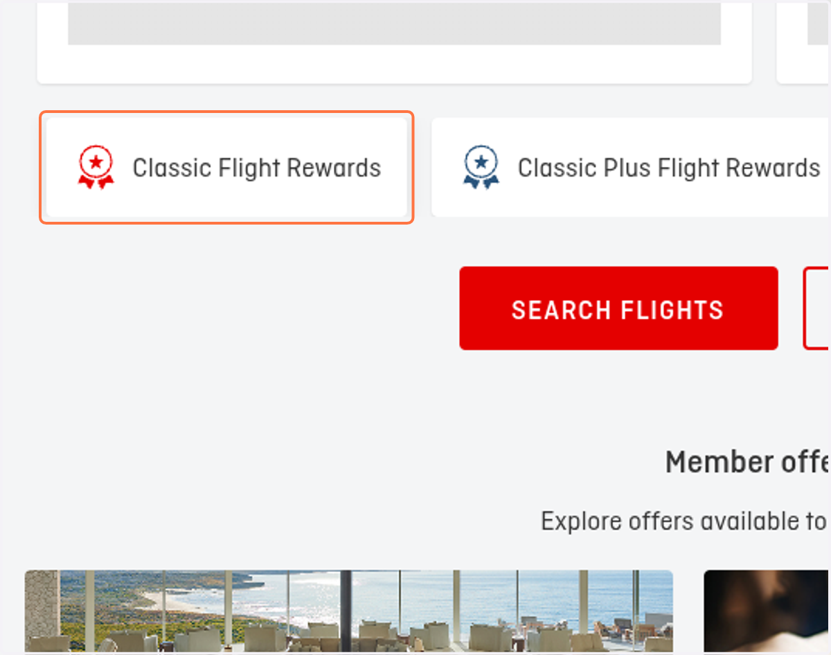 Click on Classic Flight Rewards