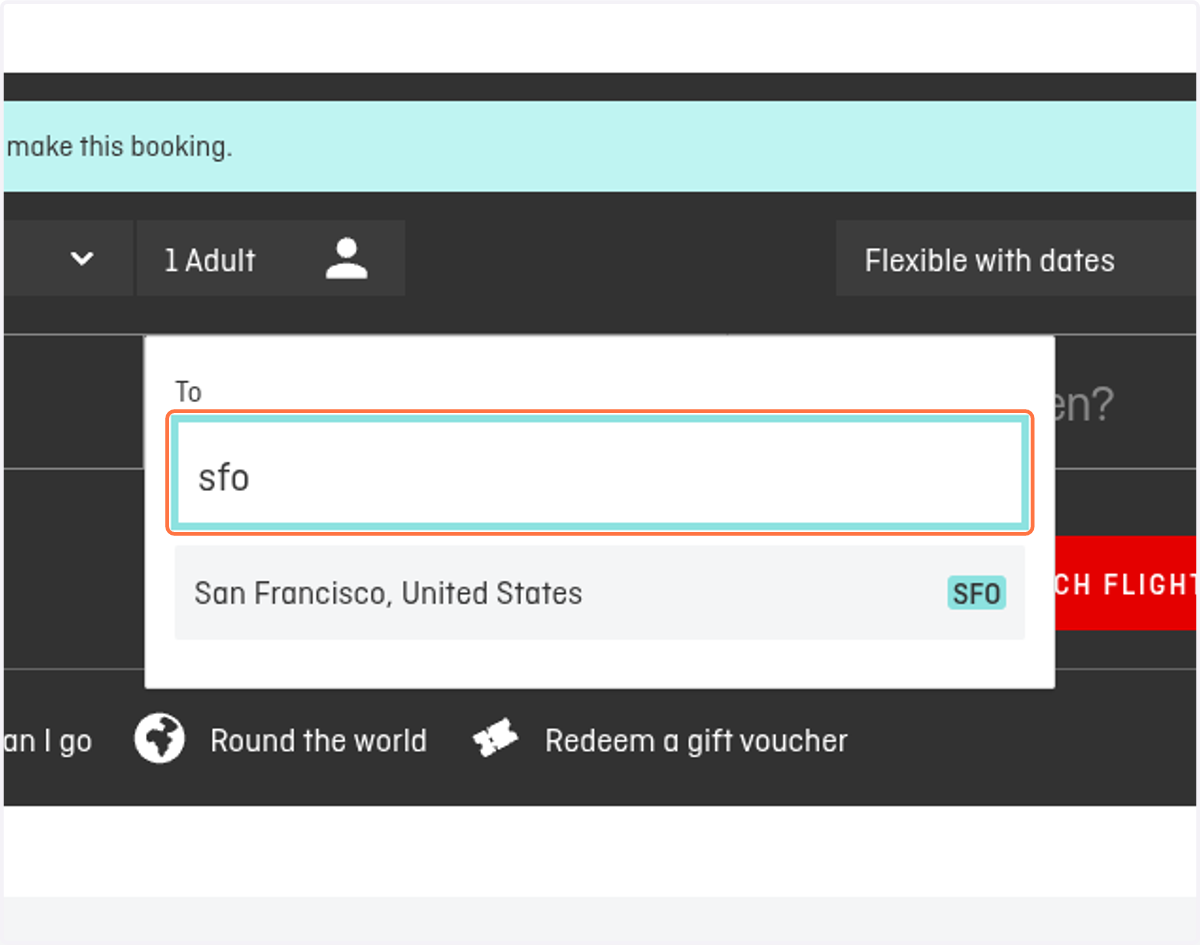 Type "sfo"
