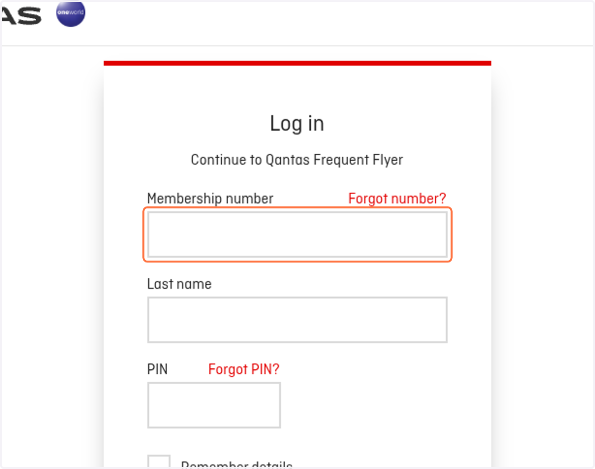 Click on Membership number