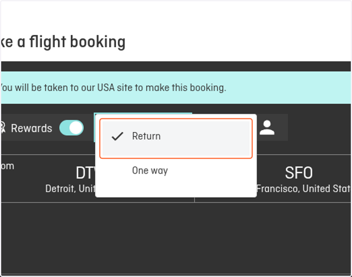 Click on Return