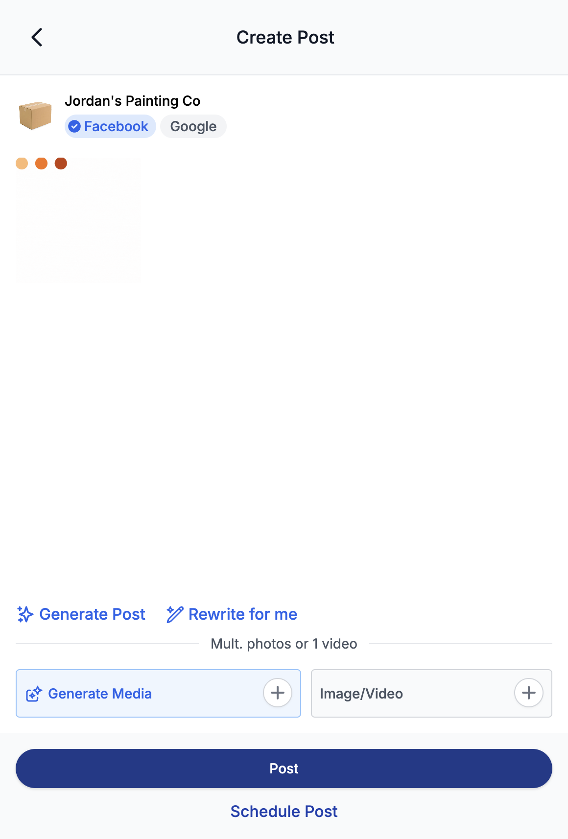 Click on Schedule Post, to schedule the post for later.