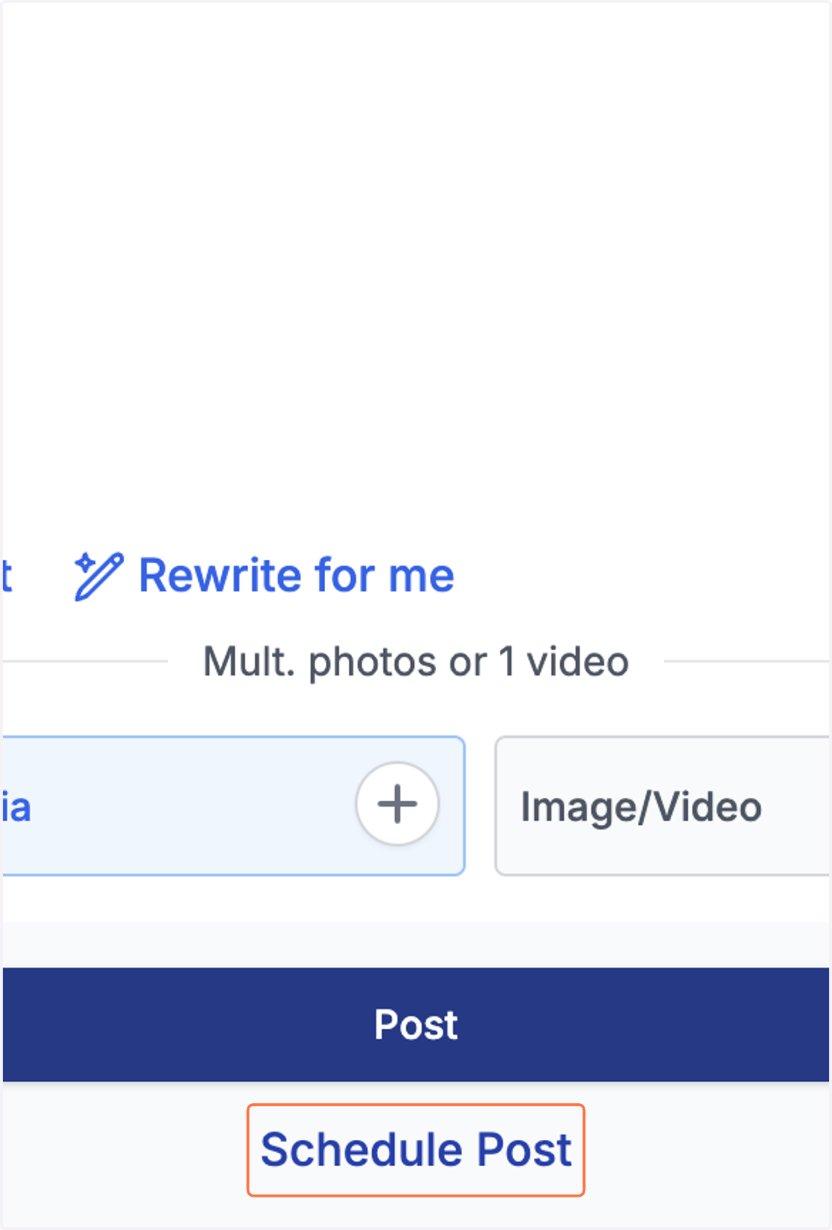 Click on Schedule Post, to schedule the post for later.