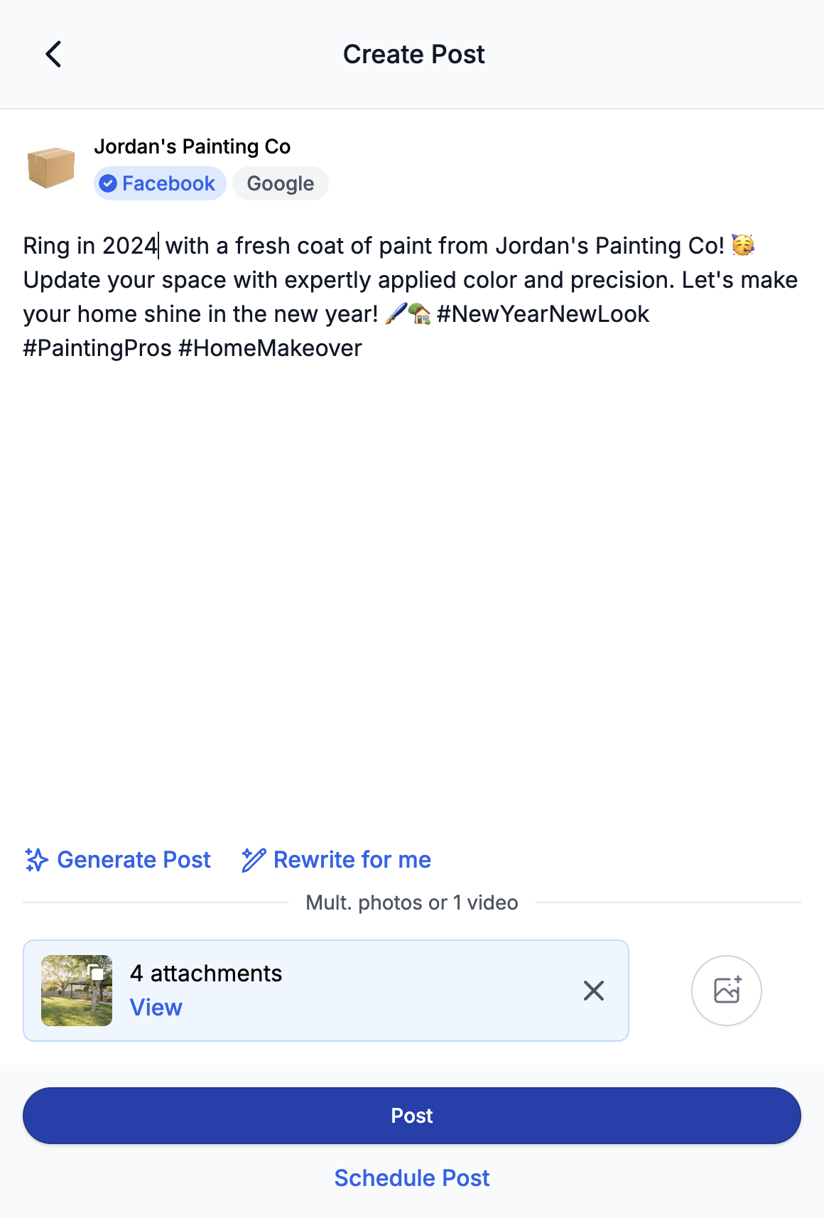 Click on Post, to post immediately.