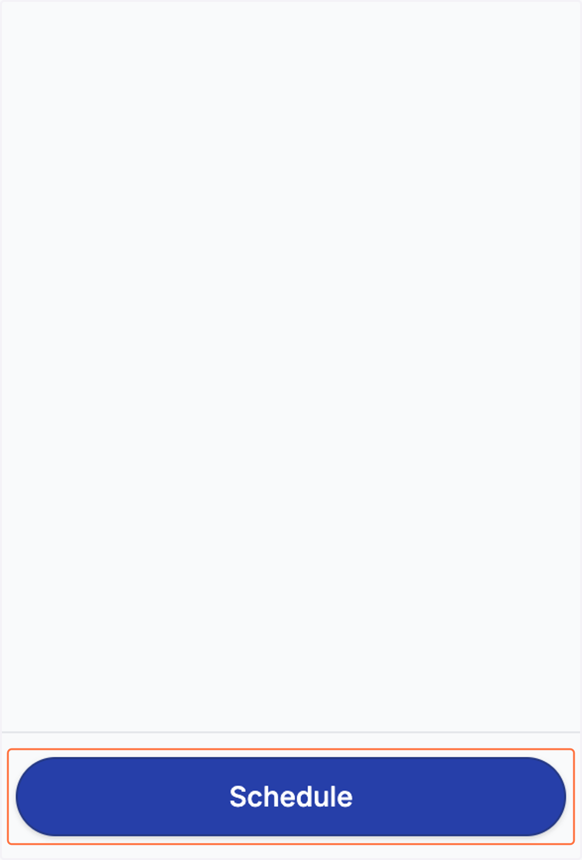 Click "Schedule" to confirm the date and time selected.