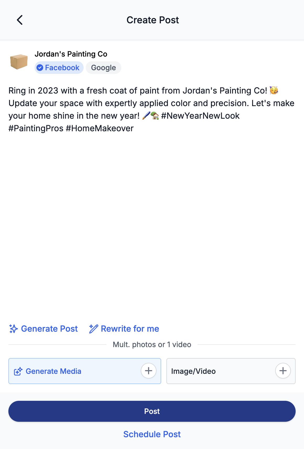 If you want to add a picture or video, click "Image/Video".