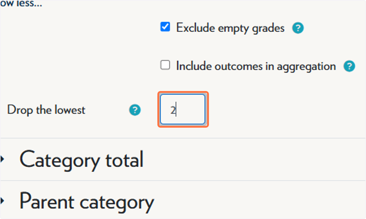 Type the number of scores you'd like to drop