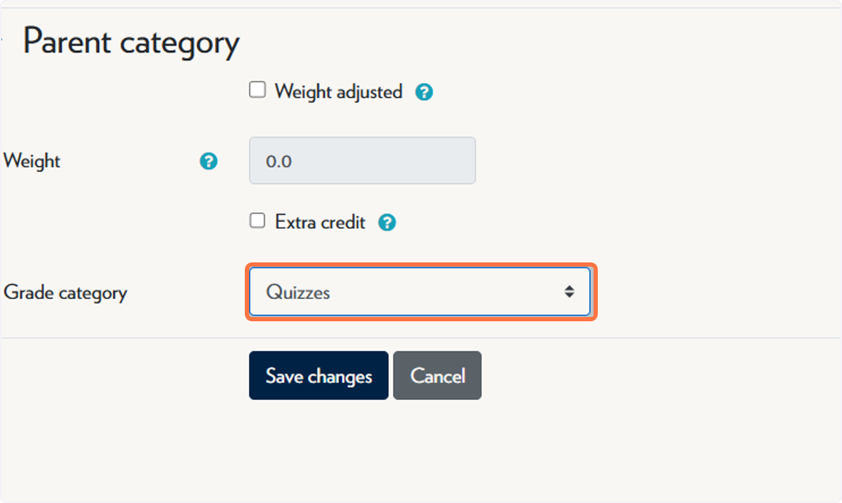 If you'd like it to live inside of a Grade Category, select that category before saving