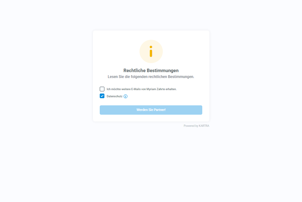 Check Ich möchte weitere E-Mails von Myriam Zahrte erhalten.