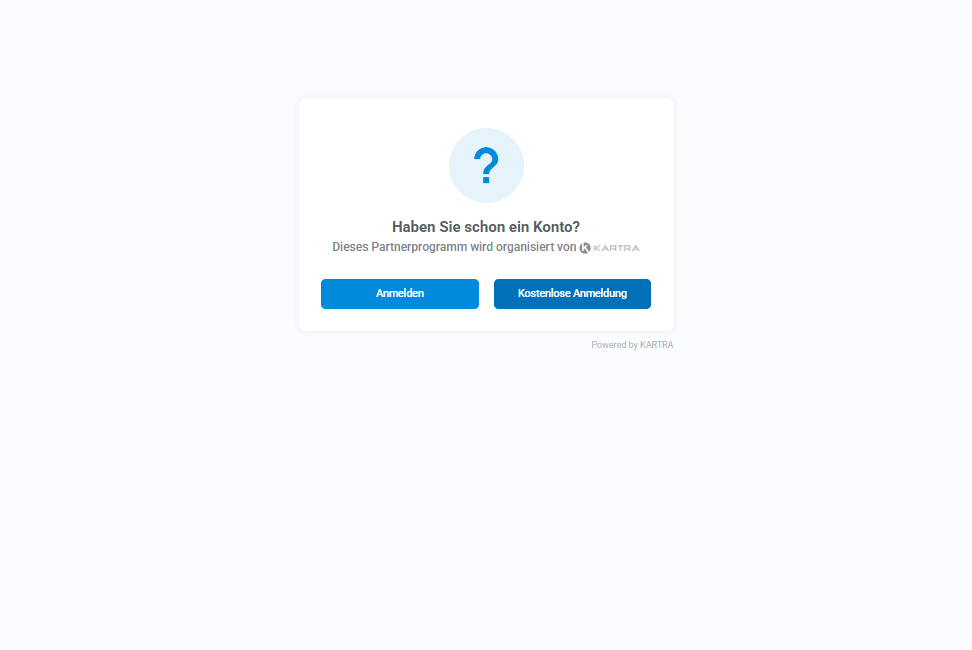 Click on Kostenlose Anmeldung