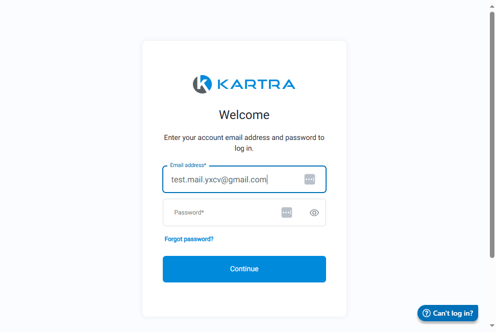Paste "test.mail.yxcv@gmail.com" into input