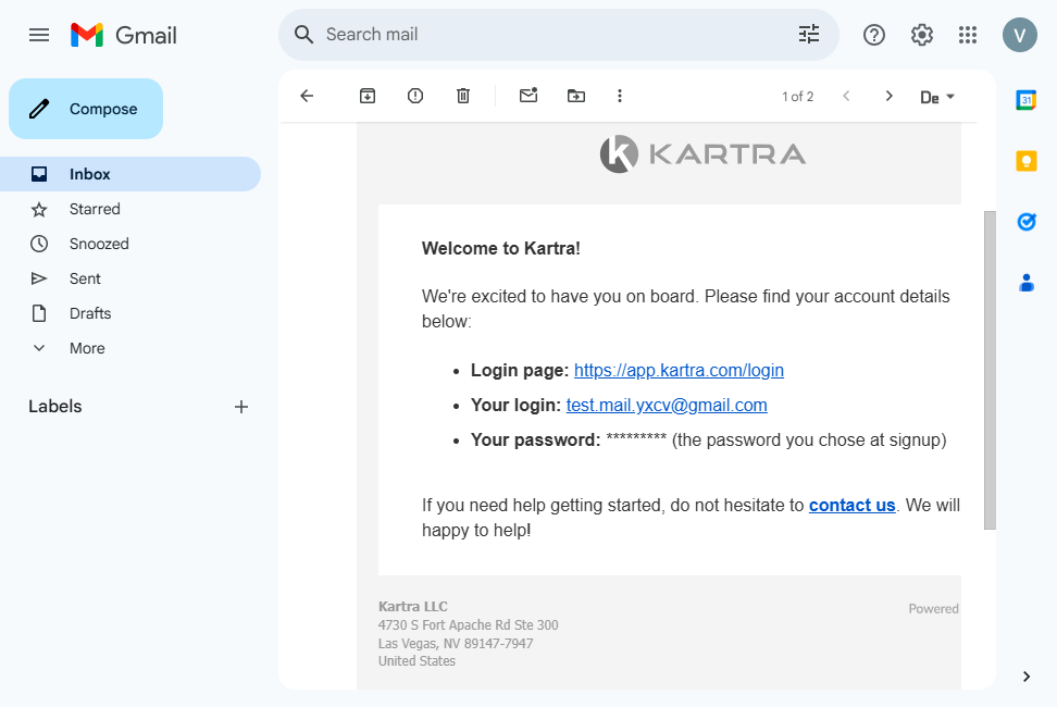 Click on https://app.kartra.com/login