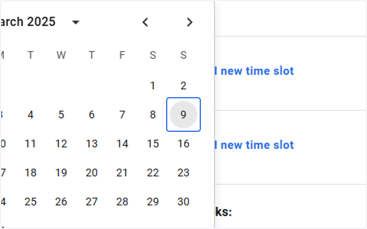Choose a day