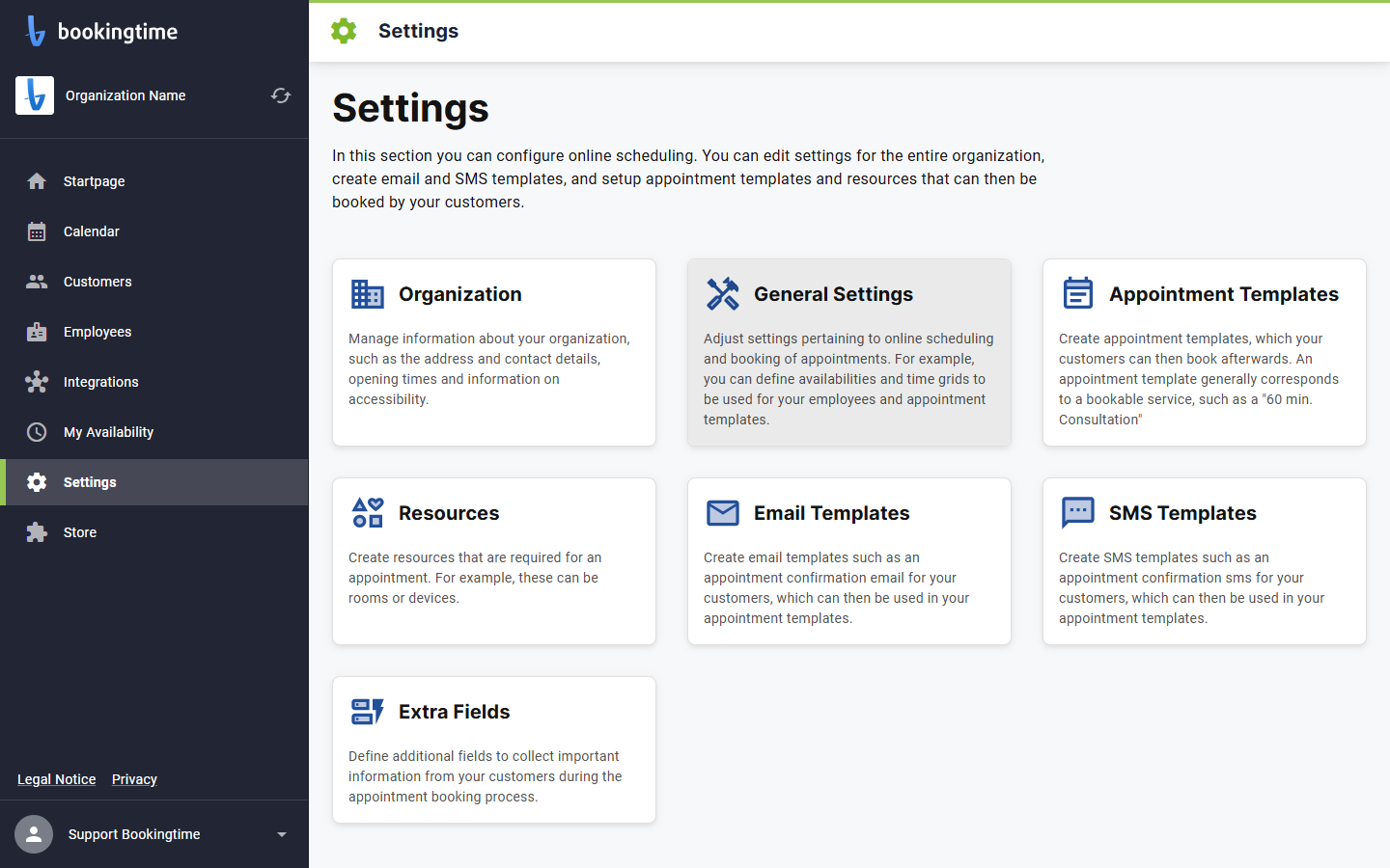 Click on General Settings